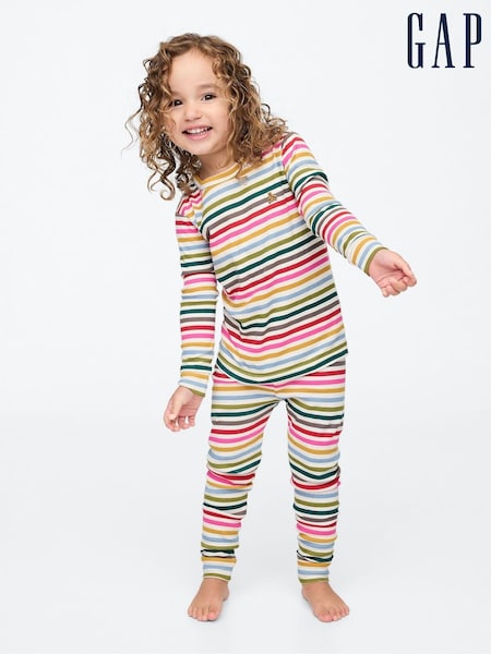 Gap White Stripe Brushed Cotton Pyjamas (12mths-5yrs) (AV8535) | €10.50