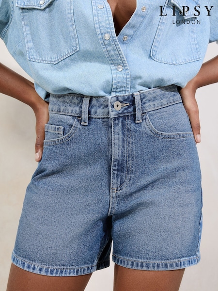 Srednje sprane modre - Lipsy Denim Mom Shorts (AV8552) | € 47