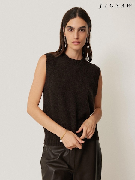 Jigsaw Brown Cashmere Crew Neck Tank (AV8567) | €77