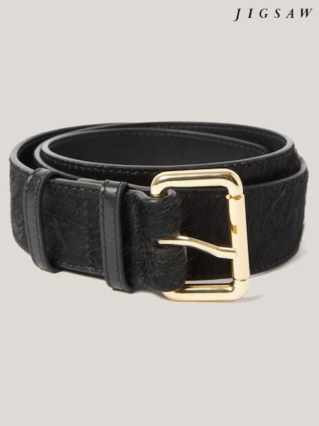 Jigsaw Black Calf Hair Belt (AV8571) | $122