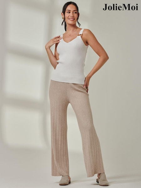 Maro - Jolie Moi Knitted Striat Evazat Pantaloni (AV8606) | 139 LEI
