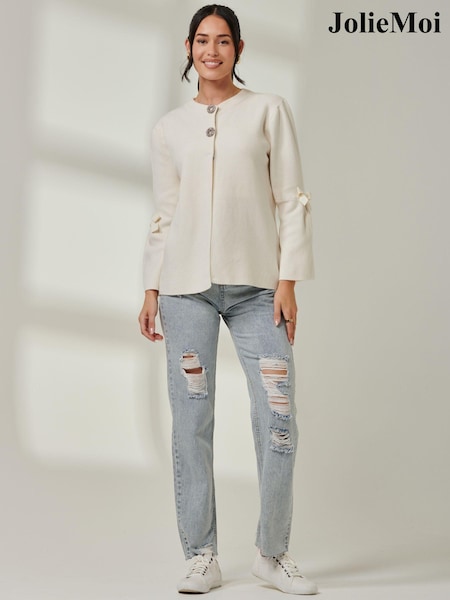 Jolie Moi Knitted Bow Detail Cardigan (AV8613) | € 37
