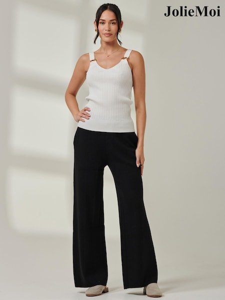 Negru - Jolie Moi Ribbed Knit Flared Chiloți (AV8615) | 146 LEI