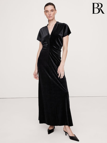 Черный - Banana Republic Bias-Cut Velvet Maxi Dress (AV8665) | €198