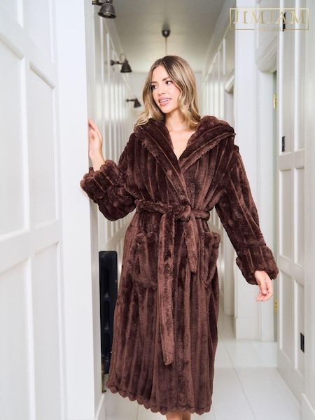 Jim Jam the Label Plush Dressing Brown Robe (AV8677) | €69