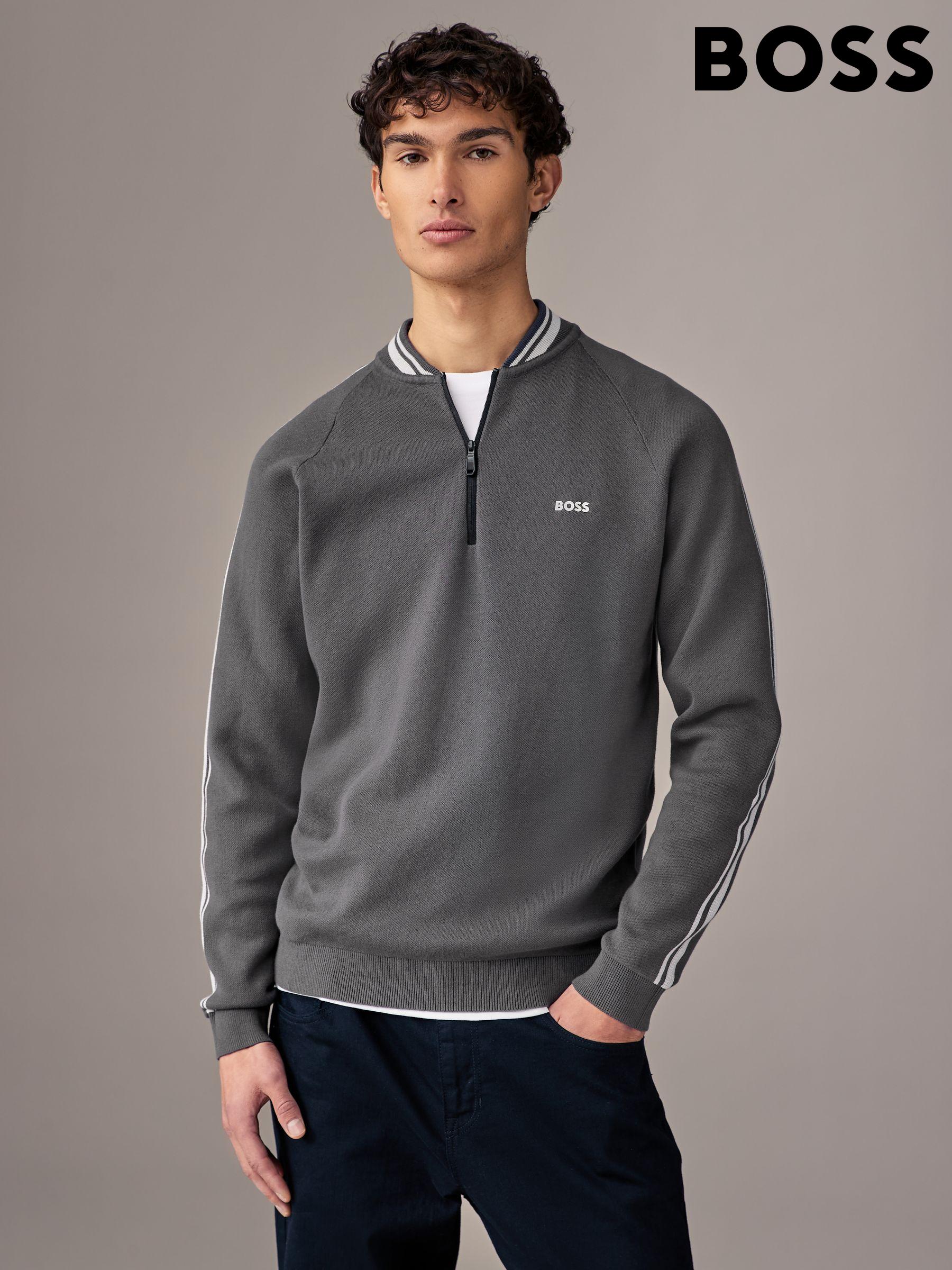 Men s Jumpers Boss Grey Knitwear Next Luxembourg