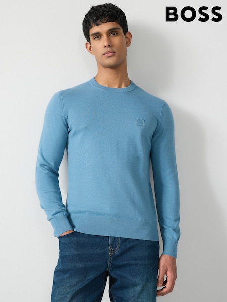 Cvetlični potisk, modra barva - BOSS Kanovano Crew Neck Logo Sweatshirt (AV8723) | € 94