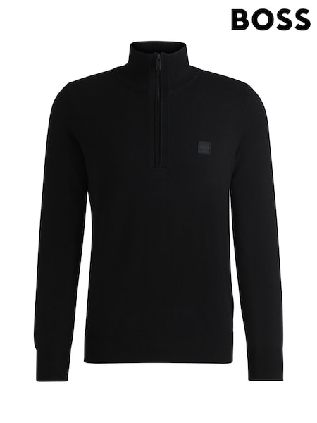 BOSS Black Regular Fit Logo Patch Cotton Cashmere Jumper (AV8725) | AZN 323