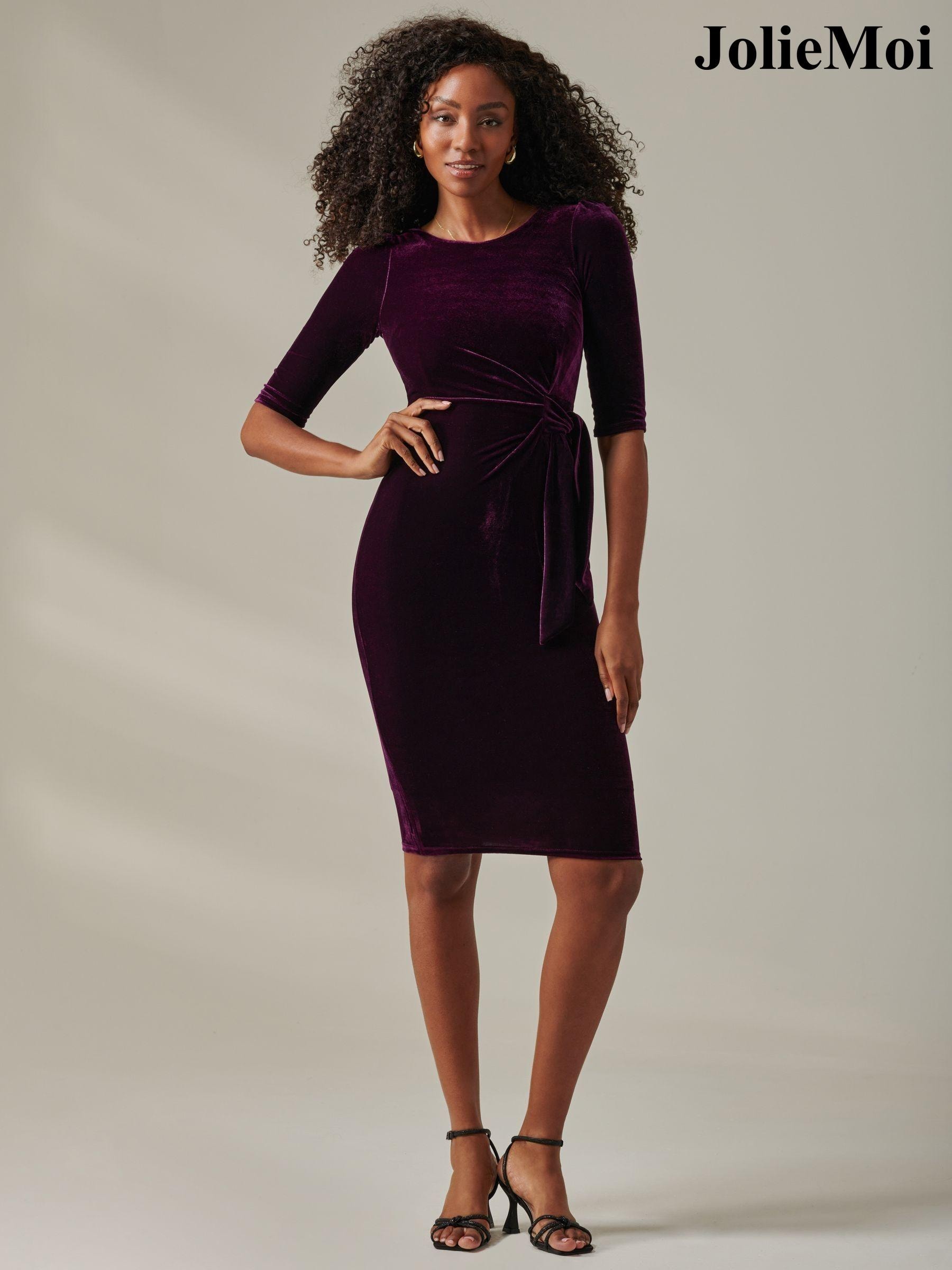 Purple plain dress top