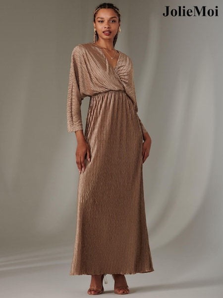 Metallic - Jolie Moi Ruffle Hem Chiffon Midi Dress (AV8748) | 106 €