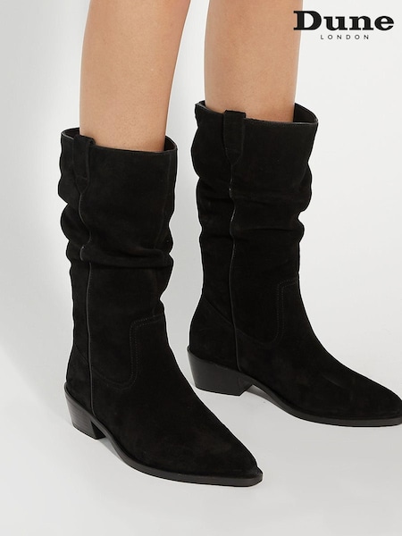 Dune London Black Pathway Slouch Calf Watern Boots (AV8844) | €88