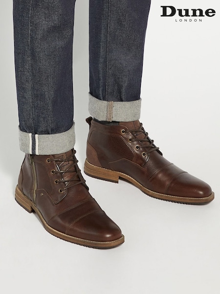 Maro - Dune London Captains Double Toecap Lace-Up Boots (AV8845) | 672 LEI