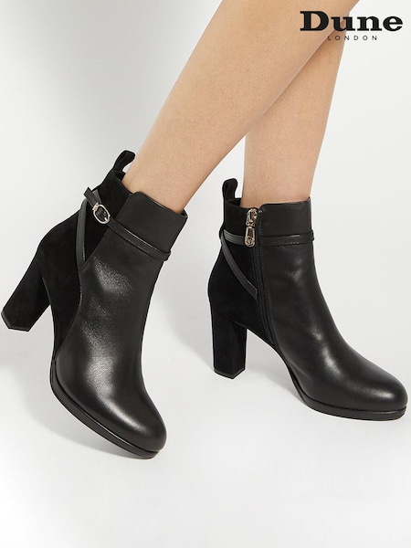Dune London Black Ottara Block Platform High Ankle Boots (AV8848) | €185