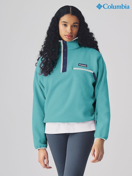 כחול  - Columbia Helvetia 1/2 Snap Black Fleece (AV8879) | ‏327‏₪