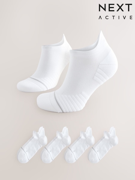 White Active Cushioned Sports Trainer Socks 4 Pack (AV8896) | €16