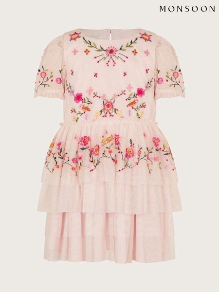 Monsoon Forest Floral Print Embroidered Tulle Dress (AV8924) | ‏18 ر.ع.‏ - ‏23 ر.ع.‏