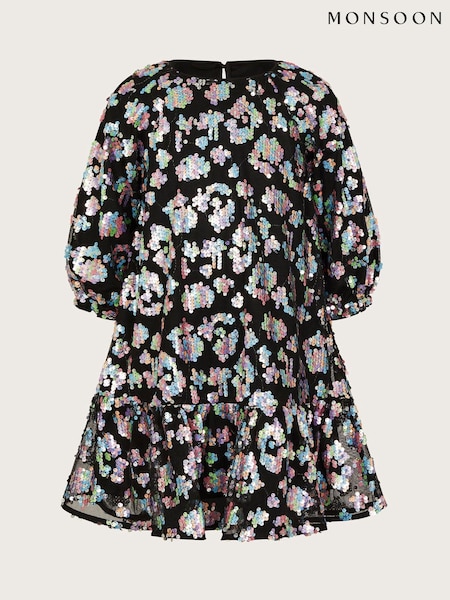 Monsoon Black Rainbow Sequin Shift Dress (AV8933) | AED248 - AED298