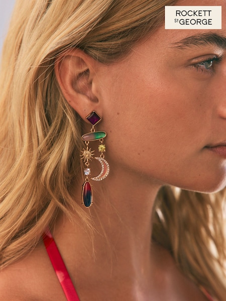 Rockett St George Gold Tone Sun Beads Earrings (AV9048) | ₪91