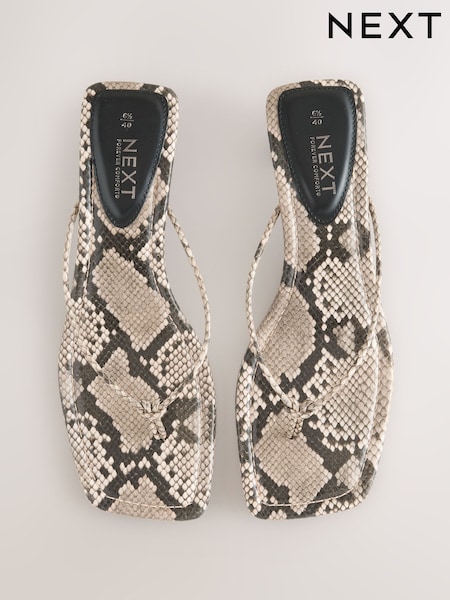 Snake Forever Comfort® Square Toe Post Low Heels (AV9072) | €31