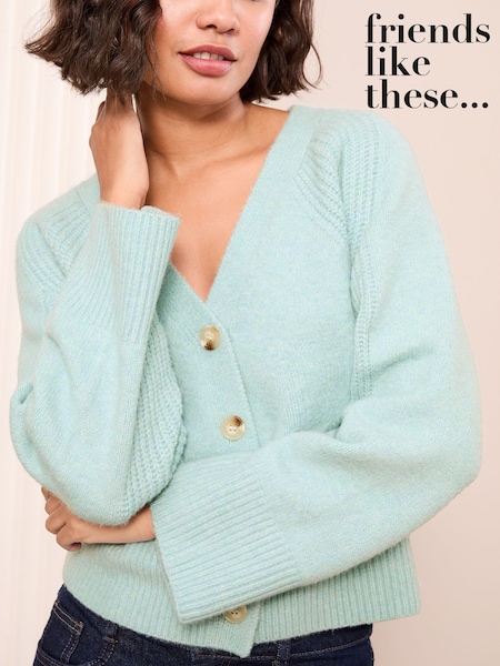 Friends Like These Blue Rib Stitch Cardigan (AV9089) | €58