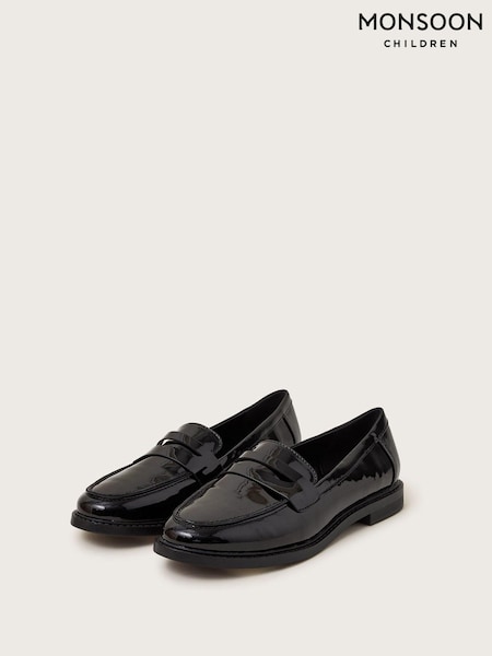 Monsoon Black Elsie Patent Loafers (AV9099) | ₪297