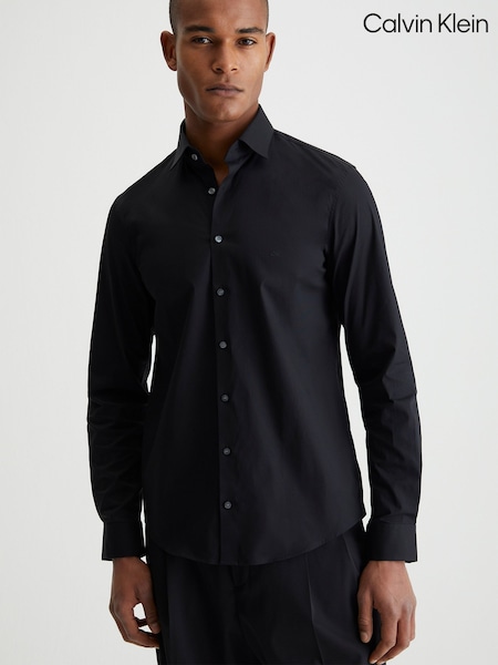 Calvin Klein Black Slim Poplin Stretch Shirt (AV9103) | €53