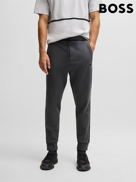 BOSS Grey Hadiko Tape Trim Regular Fit Tracksuit Jersey Joggers (AV9149) | €197