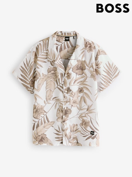Natural - Cămașă BOSS cu modele de vacanță (AV9169) | 515 LEI