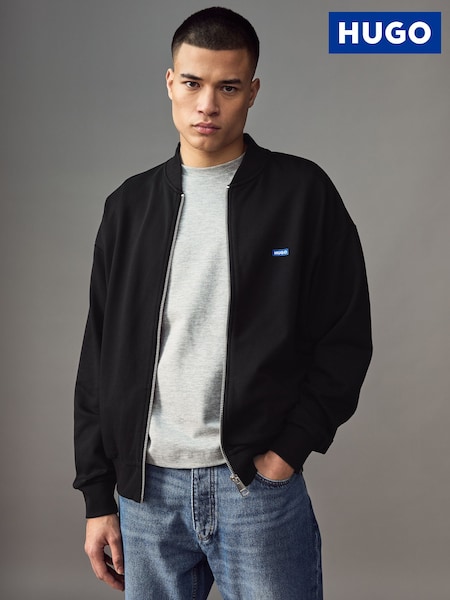 HUGO Logo Label Cotton Terry Zip Up Sweatshirt (AV9192) | €158
