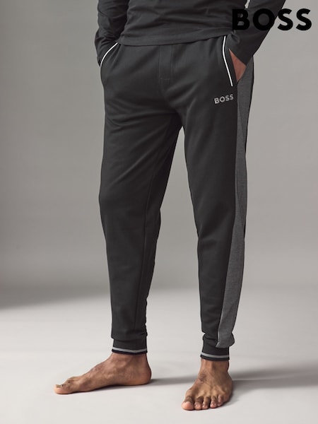 BOSS Black Contrast Piping Cotton Tracksuit Bottoms (AV9198) | $83