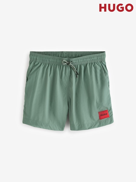 HUGO Green Logo Label Lined Swim Shorts (AV9205) | LEI 439