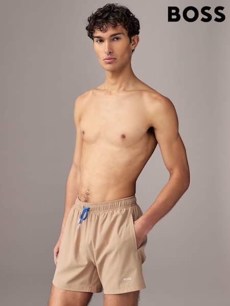 Бежевый - BOSS Tio Logo Quick Dry Swim Shorts (AV9210) | €39