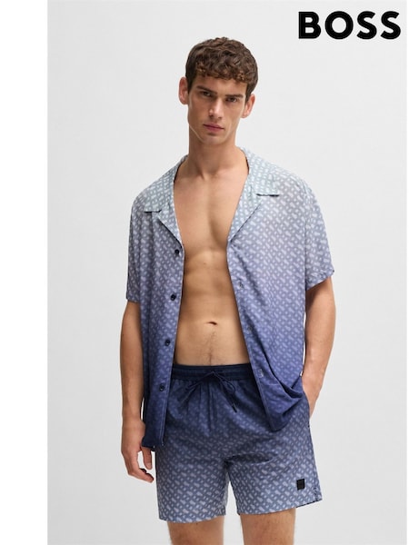 BOSS Blue Regular Fit Monogram Print Shirt (AV9226) | €65