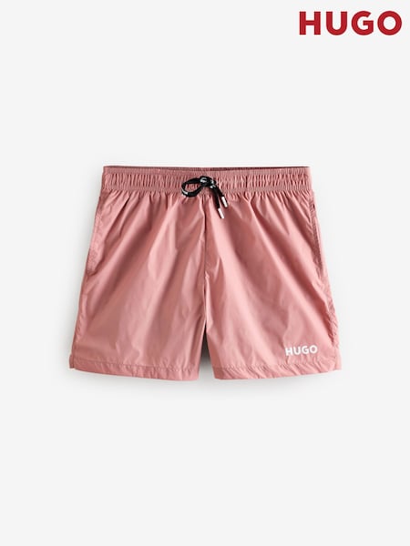 HUGO Pink Hugo Logo Print Fully lined Swim Shorts (AV9227) | kr700