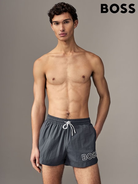 Серый - BOSS Mooneye Logo Swim Shorts (AV9228) | €65