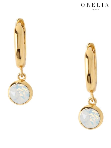 Orelia London Opal Swarovski Crystals Drop Huggie Hoop Earrings (AV9242) | €32