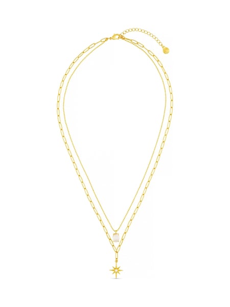 Orelia London Gold Tone Crystal & Starburst 2-Row Necklace (AV9252) | €44