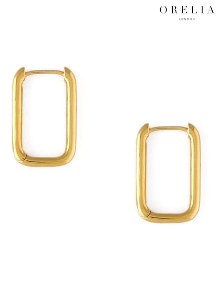 Orelia London Clean Metal Squoval Hoop Earrings (AV9262) | €28