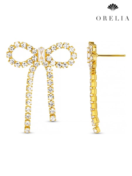 Orelia London Gold Tone Crystal Bow Earrings (AV9267) | €37