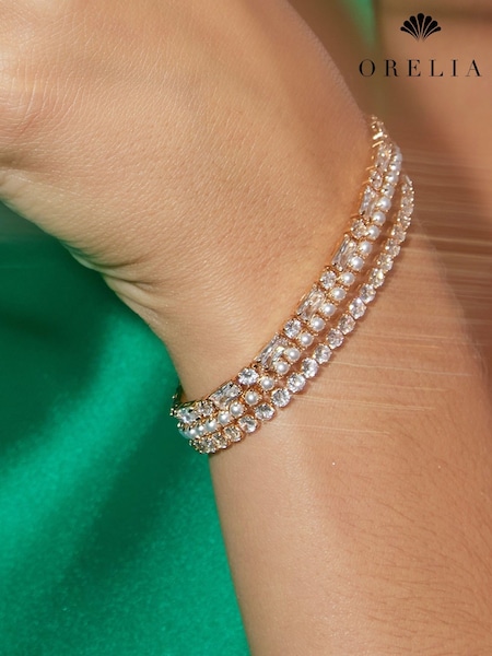 Orelia London Gold Tone Crystal Tennis Bracelet (AV9270) | €35