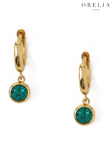 Orelia London Emerald Drop Swarovski Crystal Huggie Hoop Earrings (AV9291) | €32
