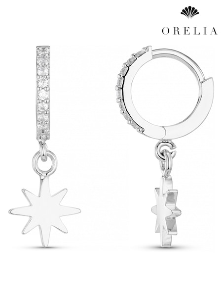 Orelia London Starburst Cracker Micro Pave Hoops Earrings (AV9293) | €37