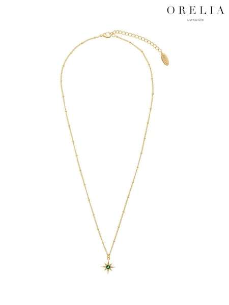 Orelia London Gold Tone Emerald Star Charm Necklace (AV9296) | €32