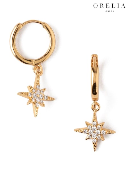 Orelia London Starburst Huggie Hoop Earrings (AV9298) | €35