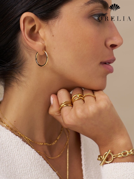 Orelia London Large Everyday Elevated Hoop Earrings (AV9300) | €35