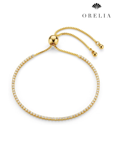 Orelia London Gold Tone Fine Crystal Tennis Slider Bracelet (AV9321) | €35