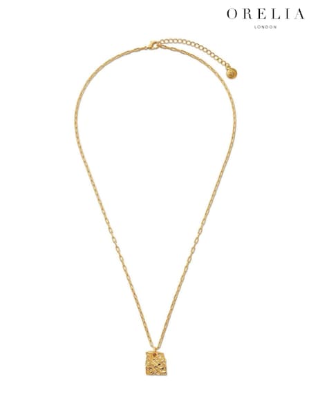 Orelia London Gold Tone Molten Square Charm Necklace (AV9342) | €35