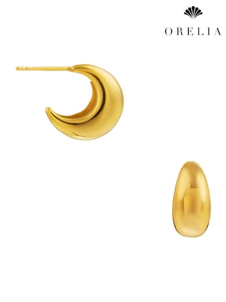Orelia London Tapered Domed Hoop Earrings (AV9377) | €35