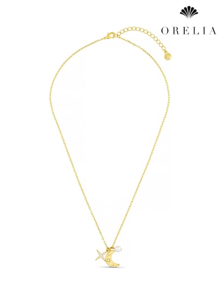Orelia London Gold Tone Moon & Crystal Star Cluster Necklace (AV9378) | €40