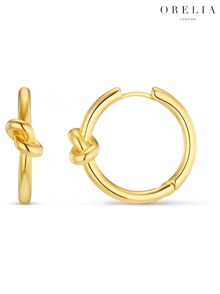 Orelia London Gold Tone Polished Knot Mid Size Hoop Earrings (AV9398) | €17.50